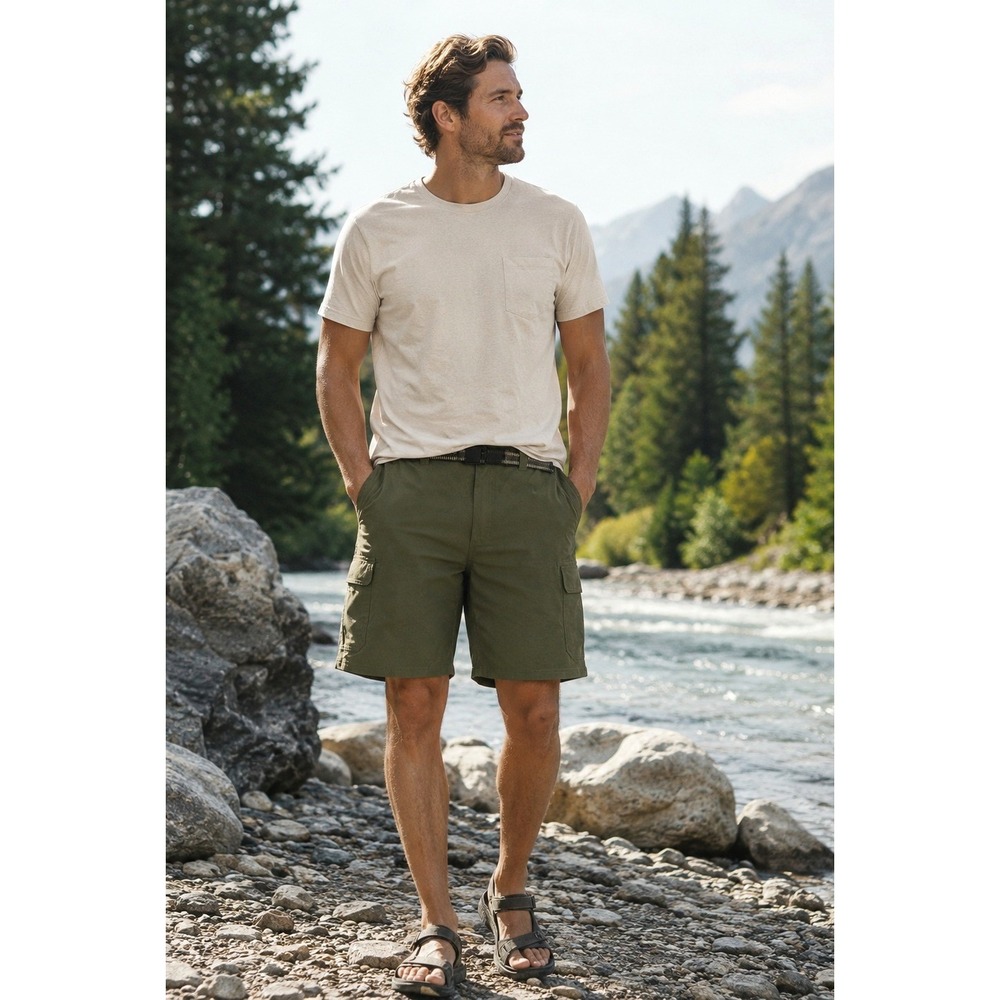 Orvis Cargo Shorts Olive Night Green Size 34 Outdoor Hiking Utility Gorpcore NEW